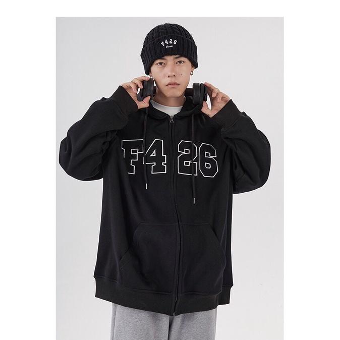 Áo Khoác Hoodie Zip F426 Nỉ Bông Form Rộng Basic Nam Nữ Unisex Phong Cách Ulzzang