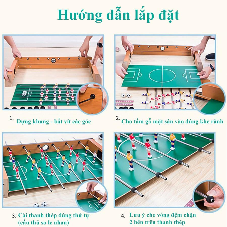 Bàn Bóng Đá Đồ Chơi Bi Lắc Trẻ Em, Rèn Luyện Phản Xạ, Tư Duy Cho Bé - 6 Tay Cầm Bằng Gỗ, Kích Thước 504 * 25.5 * 15 cm.