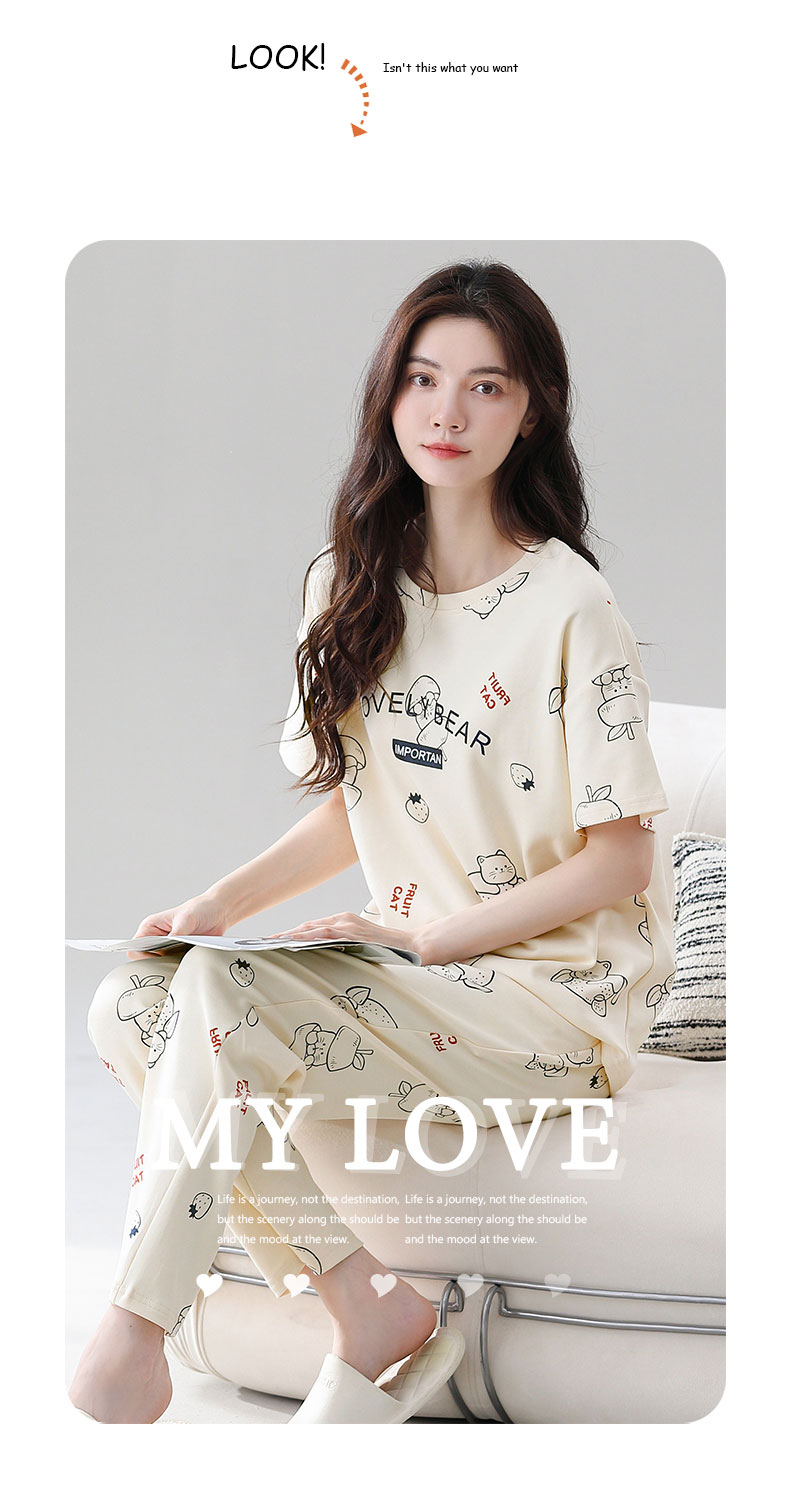 Quần áo mặc nhà cotton 8073