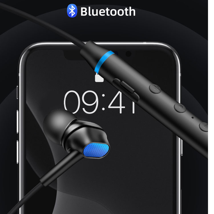 Tai nghe không dây đeo cổ Bluetooth Hitoor BT10 Âm thanh nổi trong tai - tai nghe Thể thao chạy ngoài trời không thấm mồ hôi - hàng nhập khẩu