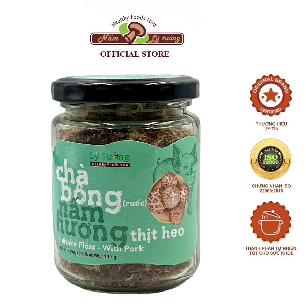 Chà Bông Nấm Hương Thịt Heo Lý Tưởng 100g, Ruốc Nấm Hương Thịt Heo 