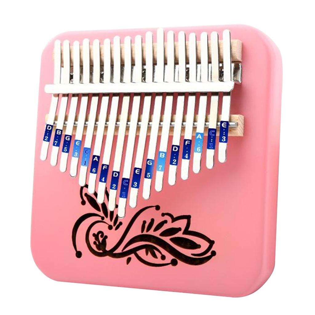 Kalimba 17 Keys Thumb Piano with Study Instruction and Tune Hammer, Portable Mbira Wood Finger Piano, Gift for Kids Adult Beginners Professional