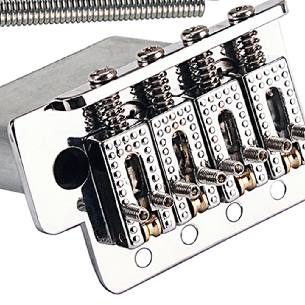 1 Set Metal Roller Saddle Bridge Tailpiece Silver for Cigar Box Guitar, 4 String Electric Guitar