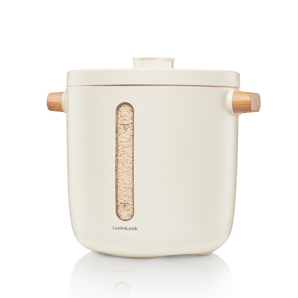 Thùng đựng gạo 7L LocknLock Vacuum Rice Keeper EJR973WHT, Hàng chính hãng, tự động hút chân không, sạc không dây - JoyMall