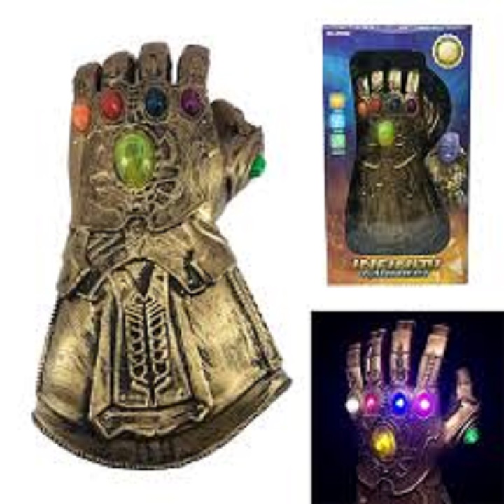 Đồ chơi găng tay thanos loại mềm cao cấp có đèn và nhạc (KÈM PIN)