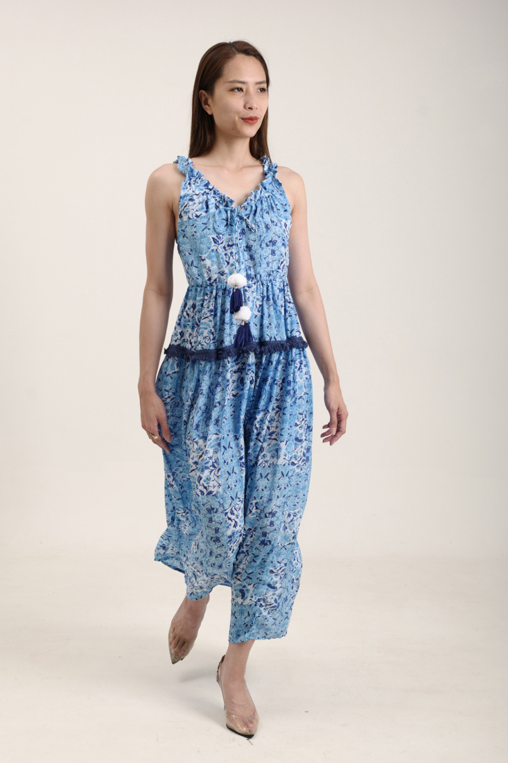 Maxi Boho Phối Ren Cao Cấp Isla Bonita IB28249-BU