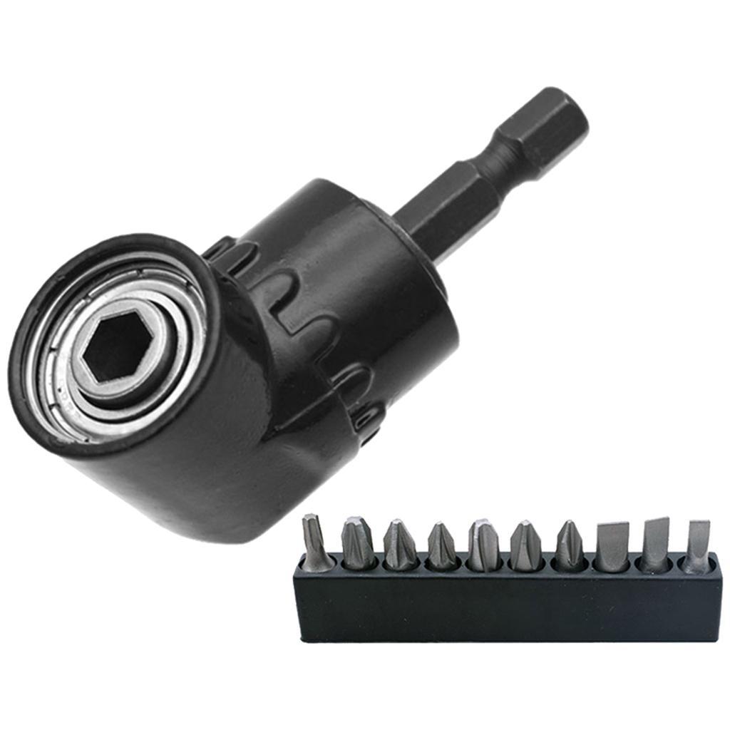 2x Black Drill Bit Holder Magnetic Bit Angled Bit Extension Electric Drills