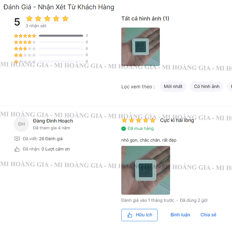 Thiết bị đo nhiệt độ và độ ẩm Xiaomi - hàng chính hãng