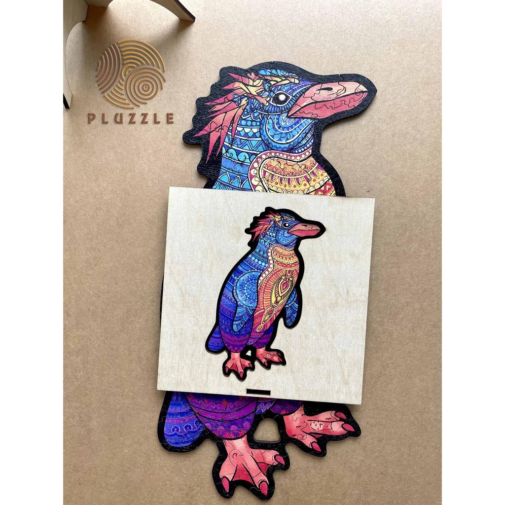 Bộ xếp hình gỗ đồ chơi puzzle ghép hình con vật độc đáo - Chim Cánh Cụt – PZ026