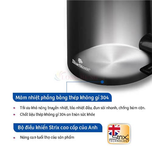 Bình đun siêu tốc Bluestone 1.5 lít KTB-3455 - Hàng chính hãng