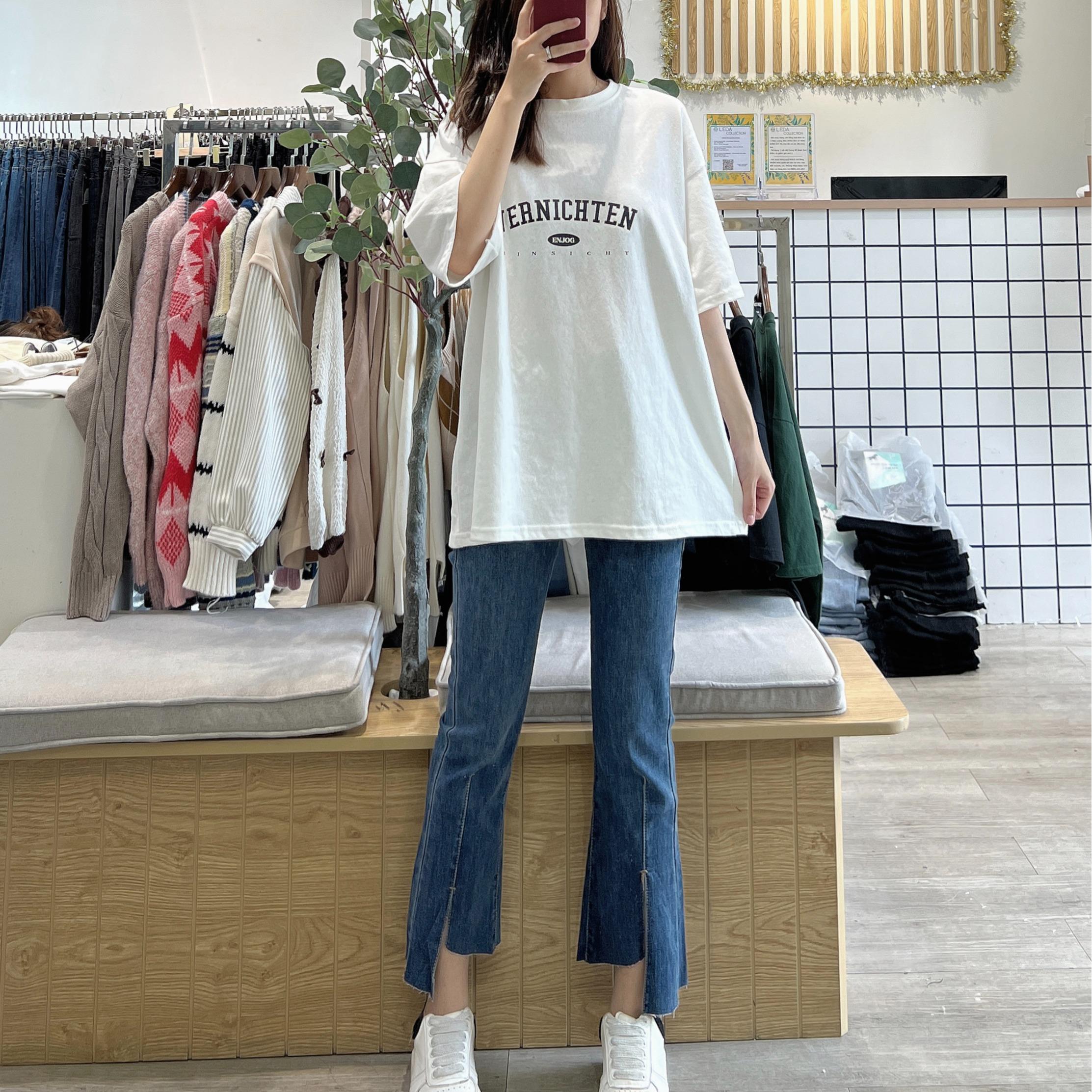Quần Jean Loe 9 Tấc LỆCH TÀ Co Dãn - Leda