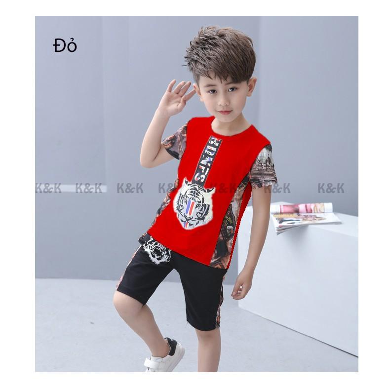 Bộ quần áo thể thao bé trai in cọp, may phối in 3D, chất cotton thoải mái mát mẻ - Quần áo trẻ em - SockiMall.