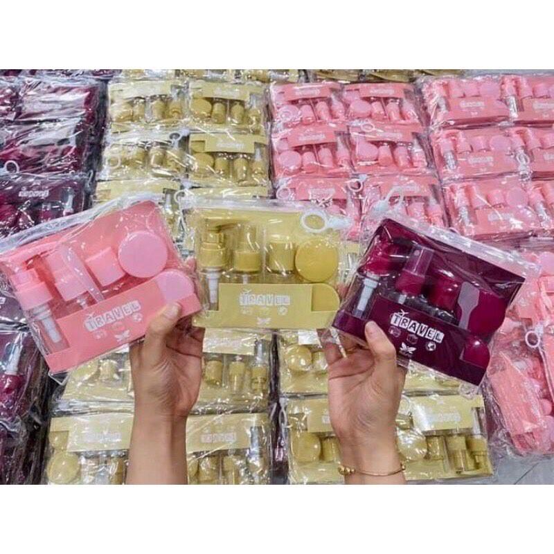 Bộ chiết mỹ phẩm du lịch tiện ích set chiết 6 món