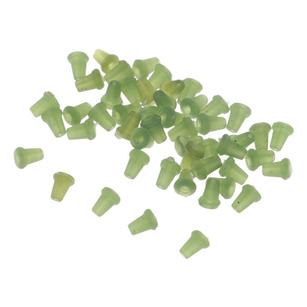 50pcs Carp Rig Ring Stops Rubber Shank Hook Stops Beads Buffer Baits Holder