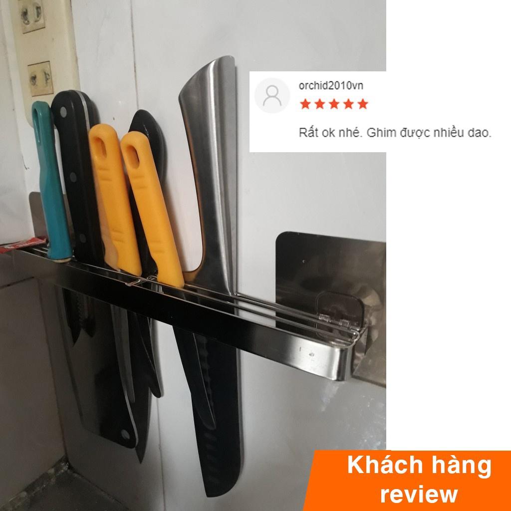 Giá Kệ Để Dao Inox Dán Tường K9, Khay đựng dao 3 ngăn cắm cao cấp chịu lực dụng cụ nhà bếp