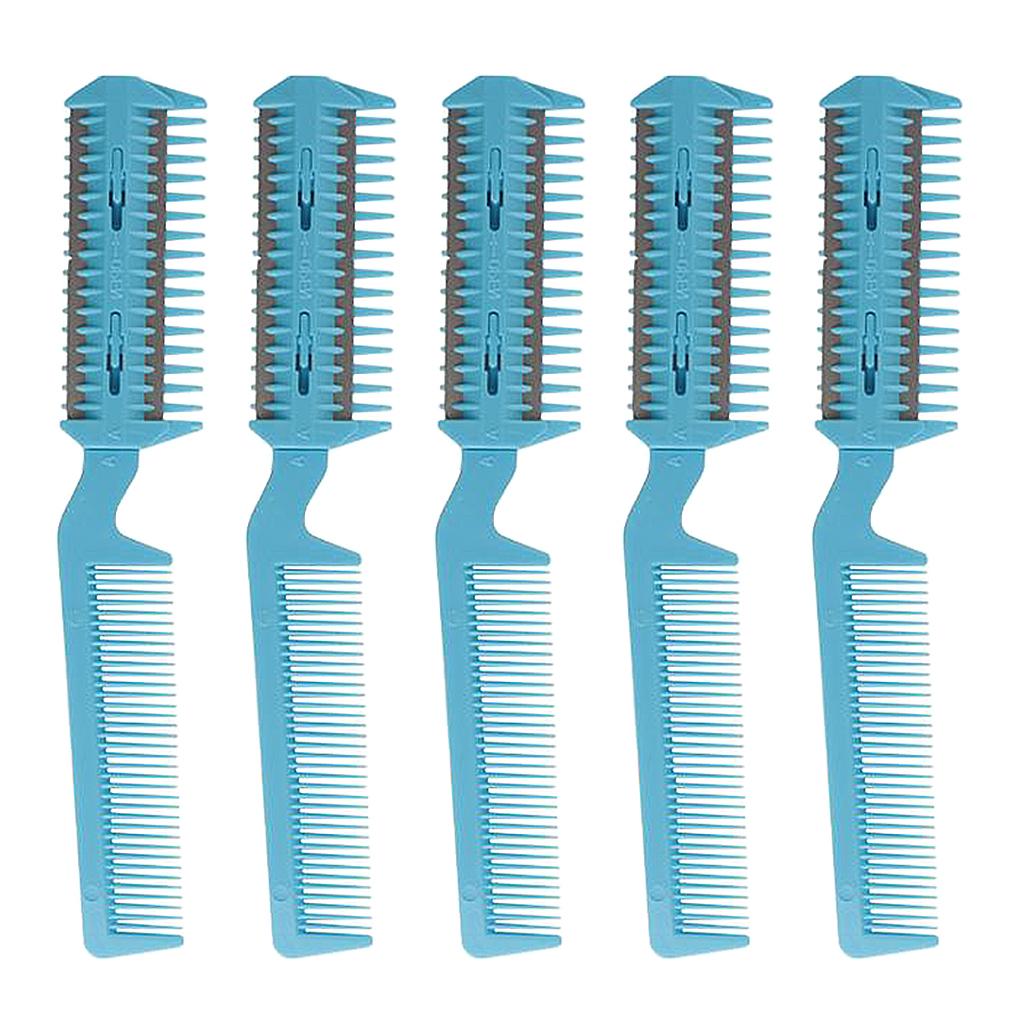 5x Razor Comb Hair Cutter Comb Double Edge Razor Hair Thinning Comb Pink