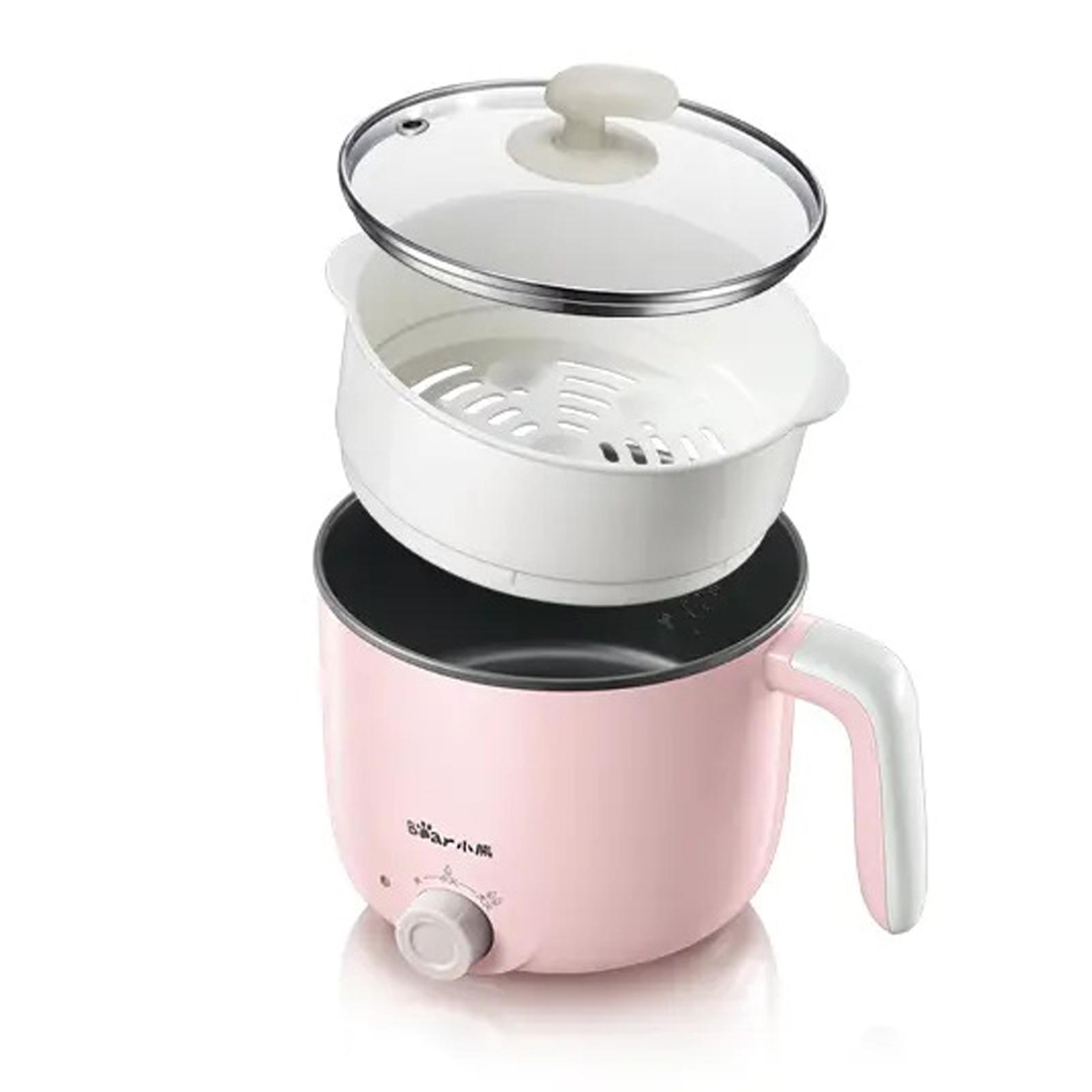 Lẩu điện đa năng dung tích 2.2L, Lòng nồi chống dính tiện lợi bằng thép không gỉ chất lượng cao bên trong và nắp kính chống ố