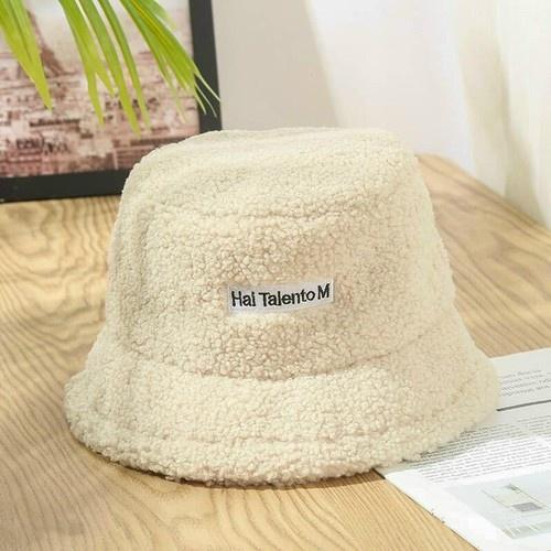 Mũ lông cừu bucket retro phong cách hàn quốc giữ ấm thu đông ulzzang