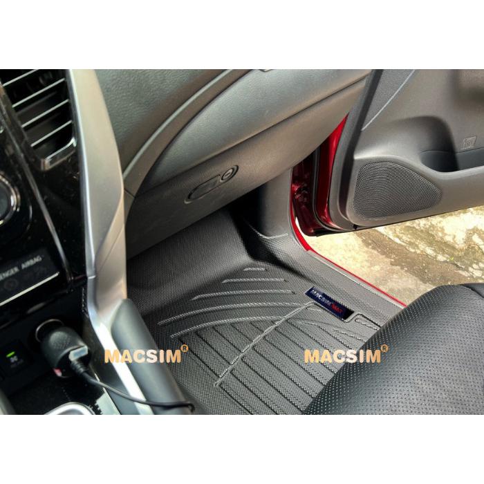 Thảm lót sàn xe ô tô Mitsubishi Pajero Sport 2019 - nay Nhãn hiệu Macsim chất liệu nhựa TPV cao cấp màu đen
