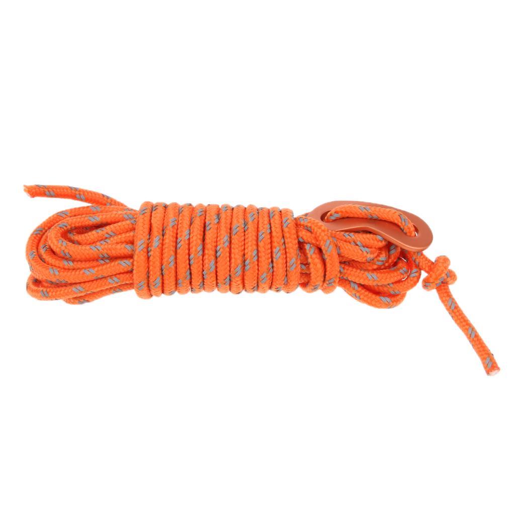 2Pcs 4mm Reflective Tent Guy Line Guide Rope Polypropylene Cord with Aluminum Adjuster Outdoor Camping Hiking