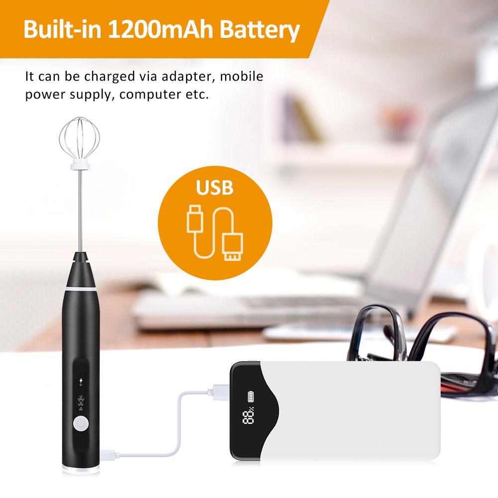 Điện Trứng Bọt Sữa Máy Xay Sinh Tố Cầm Tay USB Sạc Bong Bóng Bọt Be Máy Làm Đánh Trộn Cho Cà Phê Cappuccino