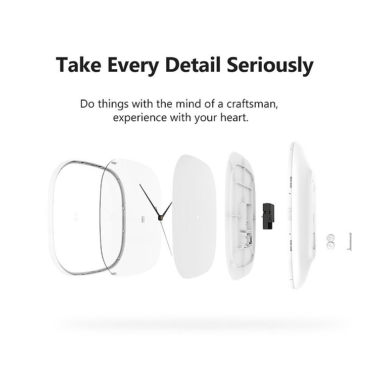 Đồng hồ treo tường Xiaomi Mijia aigo Im lặng Chính xác Phong cách thiết kế đơn giản Đồng hồ trắng cho trang trí nội thất trang trại