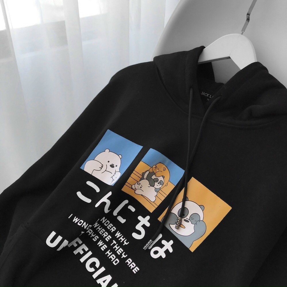 Áo Hoodies nỉ ngoại UNOFFICIAL Gấu dễ thương C069