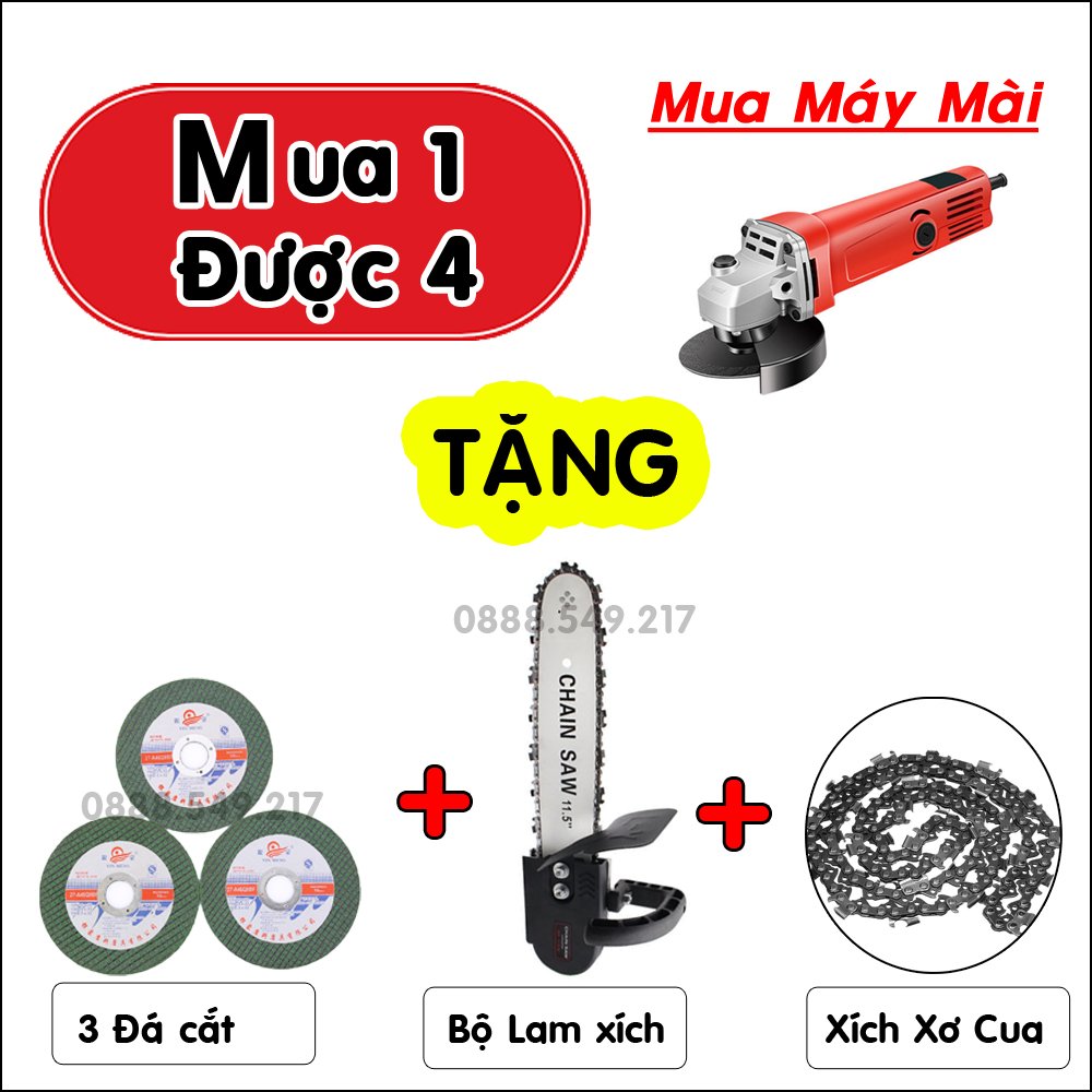 Mua 1 Được 4. Mua Máy Cắt Cầm Tay Kèm Bộ Chuyển Đổi Thành Máy Cưa Xích Và Tặng Thêm Dây Xích Sơ Cua Cùng 3 Luỡi Đá Cắt