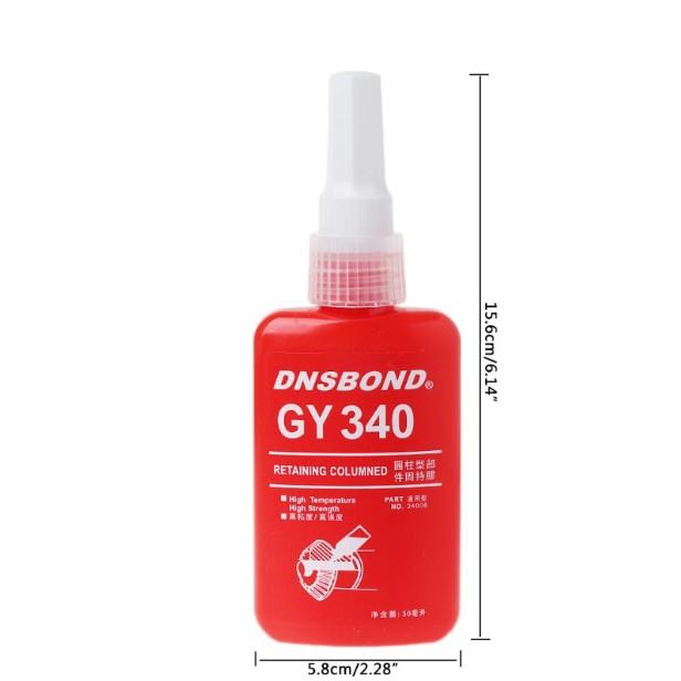 Chai 50ml Keo khóa ren GY340 chống rung cho đai ốc/bu lông/ốc