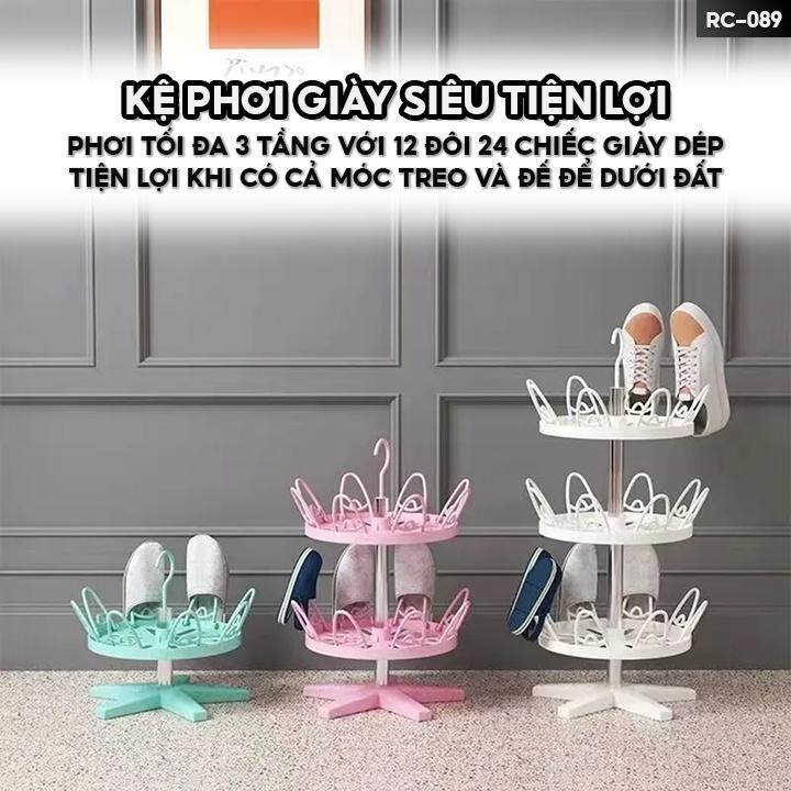 Kệ Phơi Giày Dép Bằng Nhựa Có Lõi Inox Cao Cấp Xoay 360 Độ Tiện Lợi Nhiều Tầng Và Màu Sắc Để Chọn Lựa RC-089