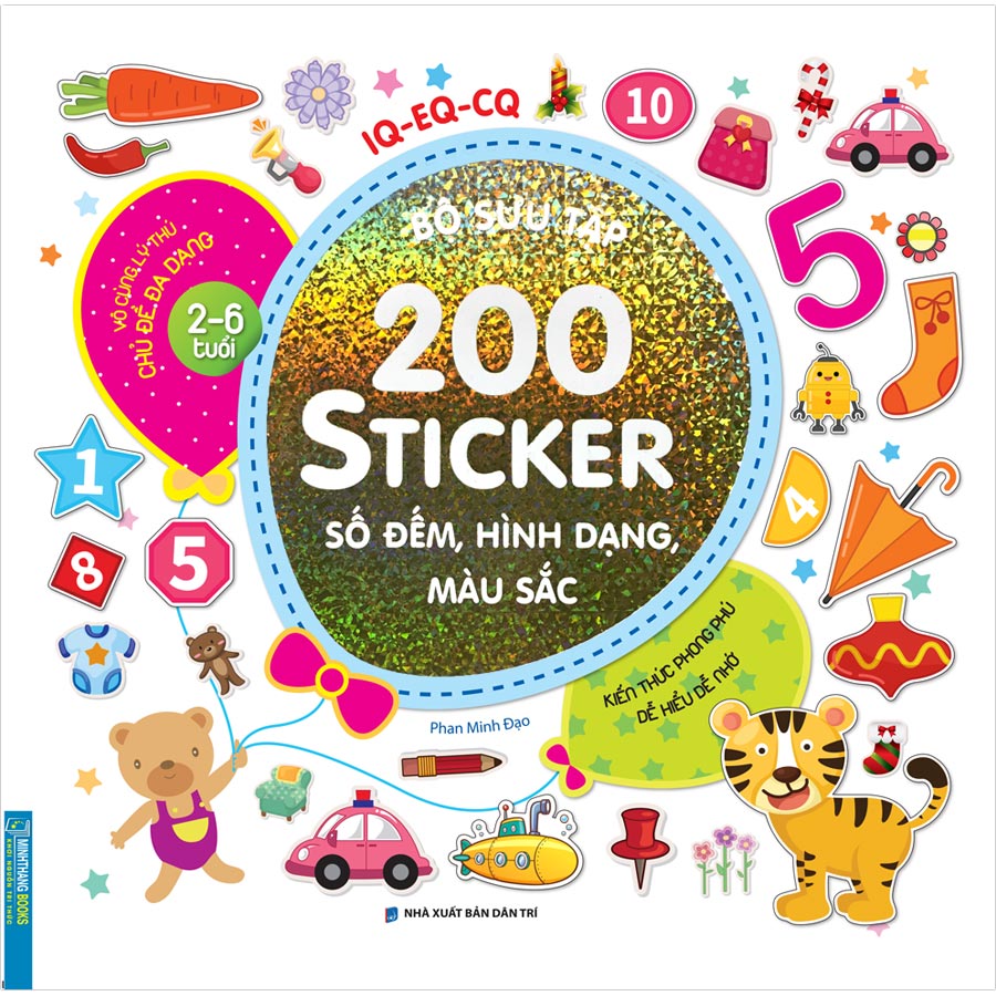 Bộ Sưu Tập 200 Sticker - Số Đếm, Hình Dạng, Màu Sắc