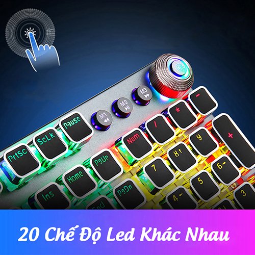 Bàn phím cơ cao cấp F2088 full led nền, bàn phím máy tính có 20 chế độ nháy khác nhau, bàn phím cơ dưới 1 triệu, bàn phím cơ led, bàn phím chơi game- Hàng nhập khẩu