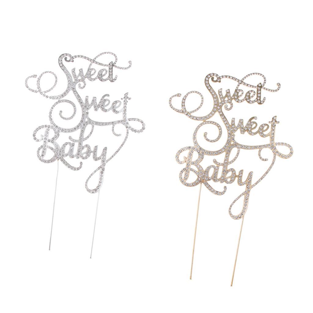 Sweet Sweet Baby Rhinestone Cake Topper Baby Shower Party Cake Decor