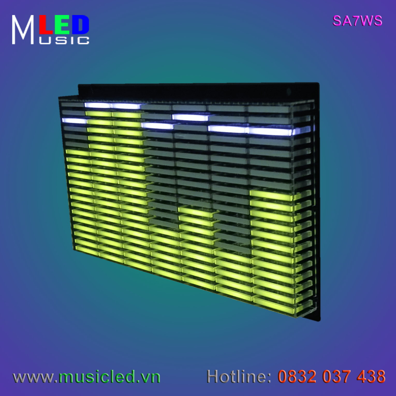 Dàn đèn Music LED nháy theo tần số nhạc 7 cột treo tường
