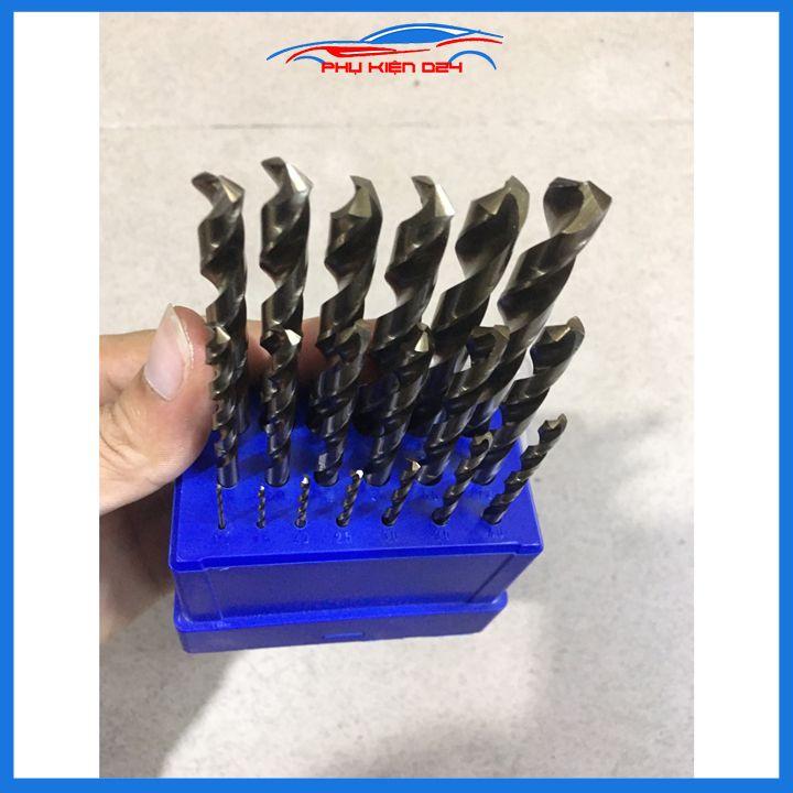Bộ 25 mũi khoan chuyên inox Nachi đường kính mũi 1mm-13mm cao cấp sắc bén Singapore