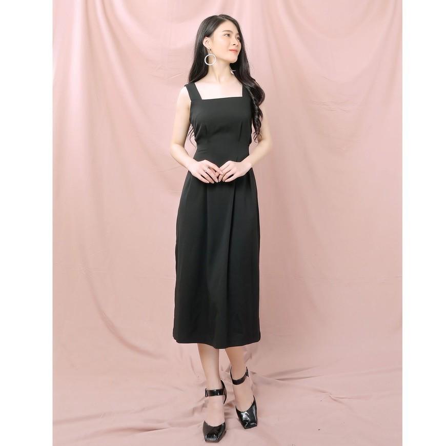 Đầm maxi nữ 2 dây thắt nơ eo - Váy nữ cut out lưng quyến rũ TK FASHION DK951