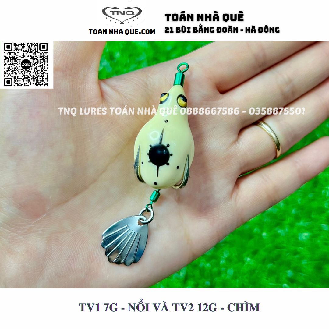 Mồi lure nhái hơi TNQ TV1 (7gr) và TV2 (12gr) - TOÁN NHÀ QUÊ / TNQ LURES