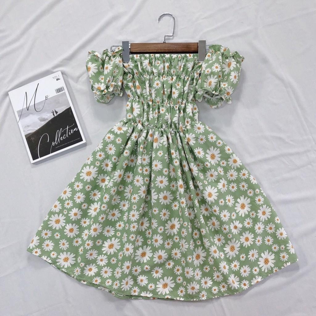 Váy Hoa Trễ Vai Xinh Xắn