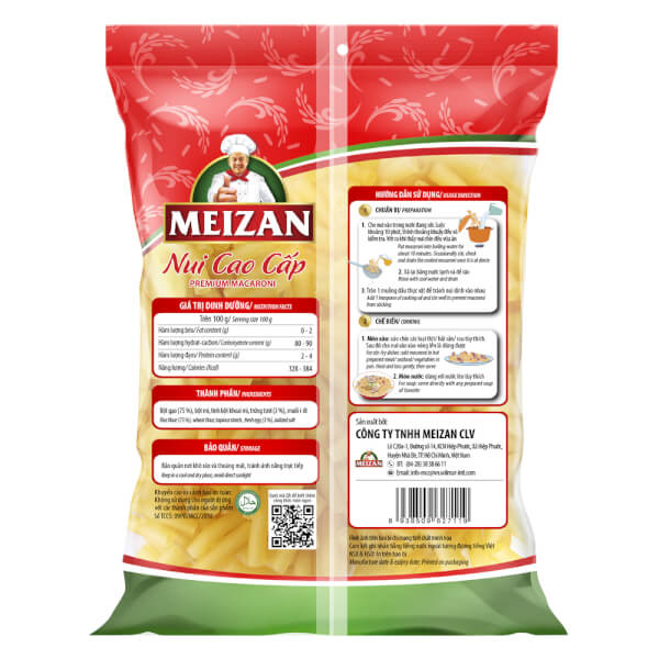 Thùng Nui cao cấp Meizan hình ống 400g