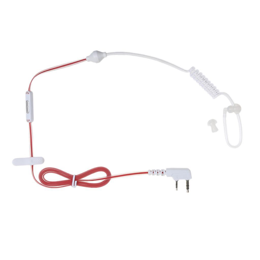 2 Way   Headset PTT Mic Acoustic Tube Earpiece for