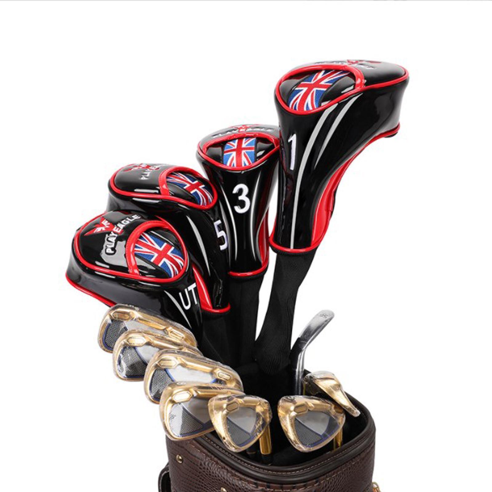 4Pcs Golf Head Covers Set for Driver Fairway Wood with No. Tag