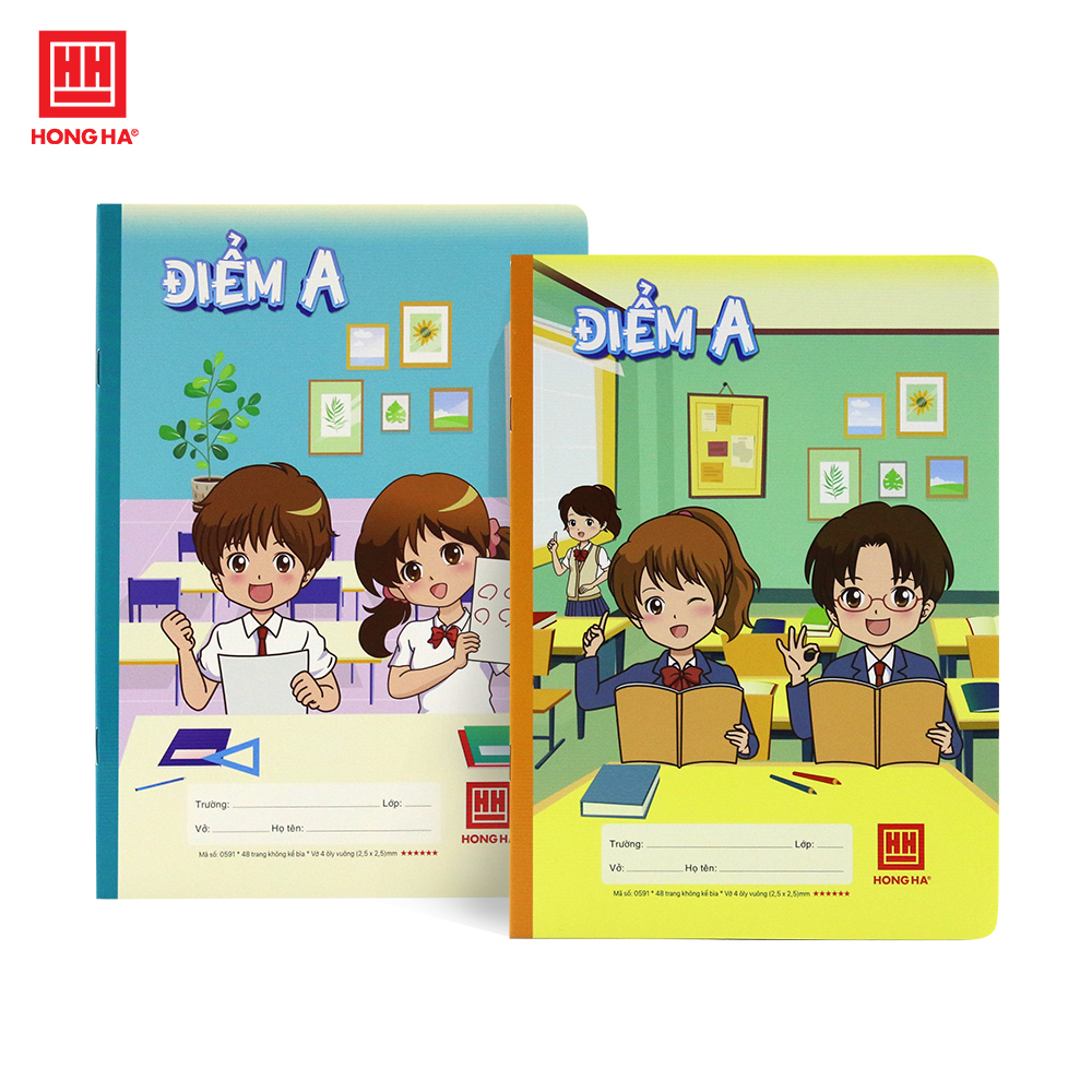 Vở 4 ô ly 48 trang Hồng Hà School Điểm A - 0591