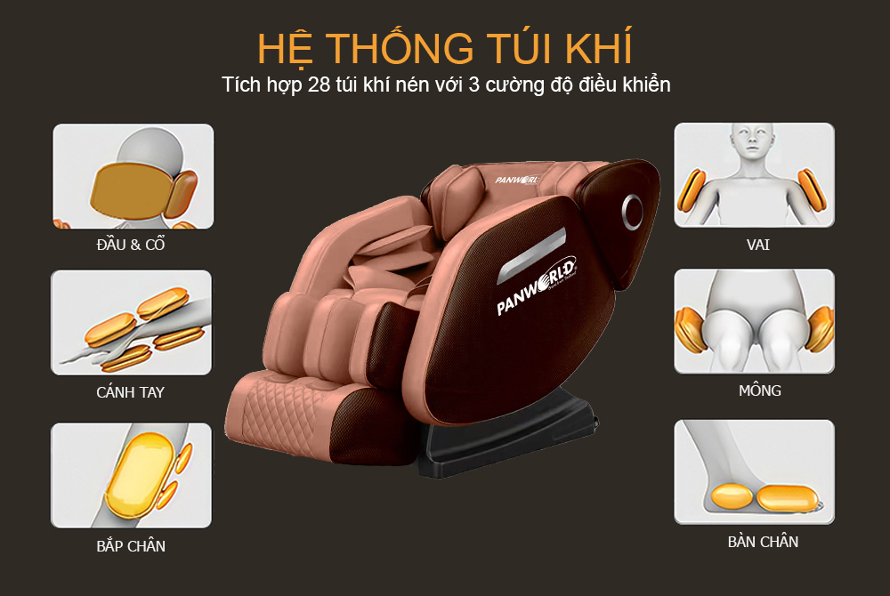 Ghế massage toàn thân Panworld PW-4415 - Hàng chính hãng