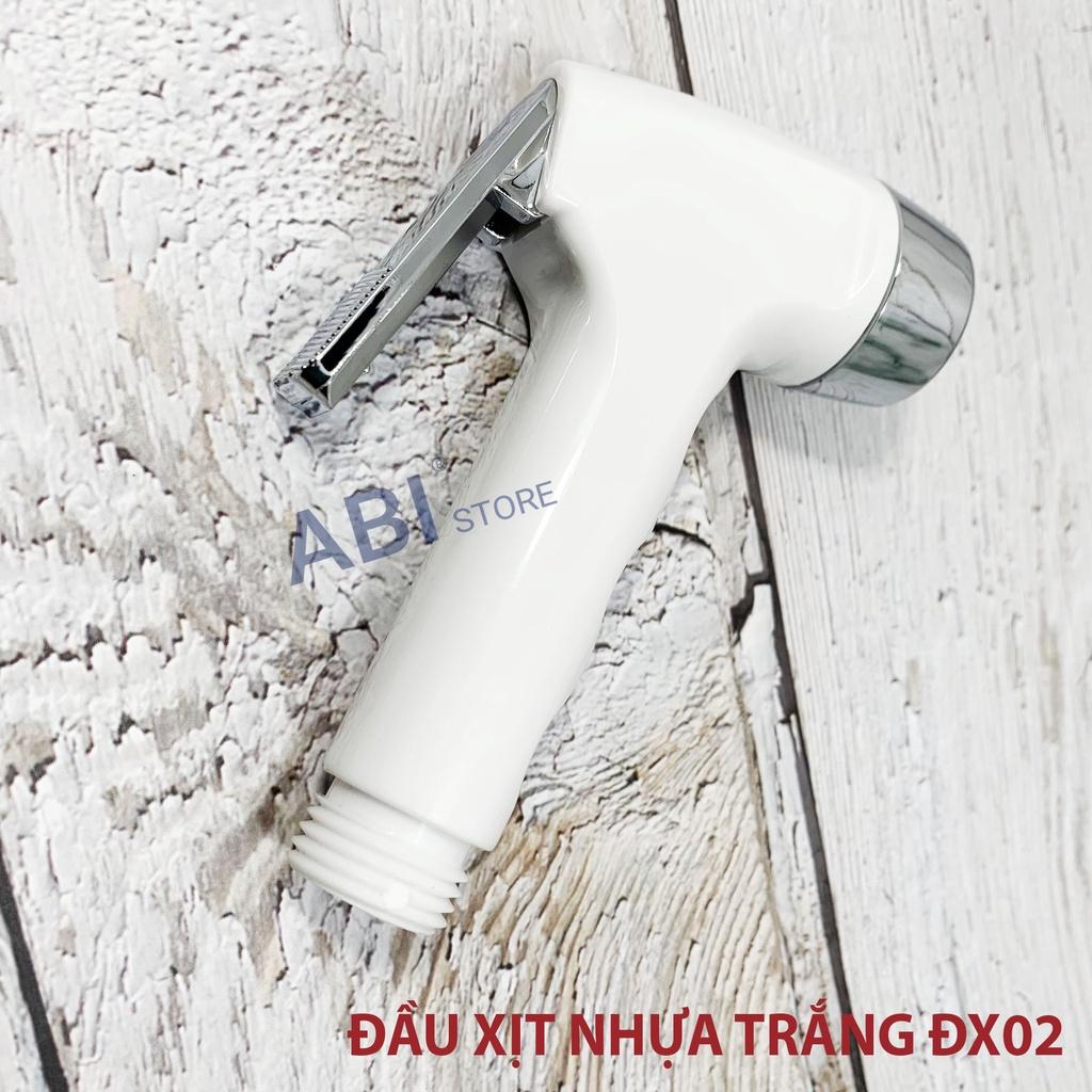 Đầu vòi xịt vệ sinh toilet nhựa trắng ĐX02, xịt bồn cầu hàng đẹp