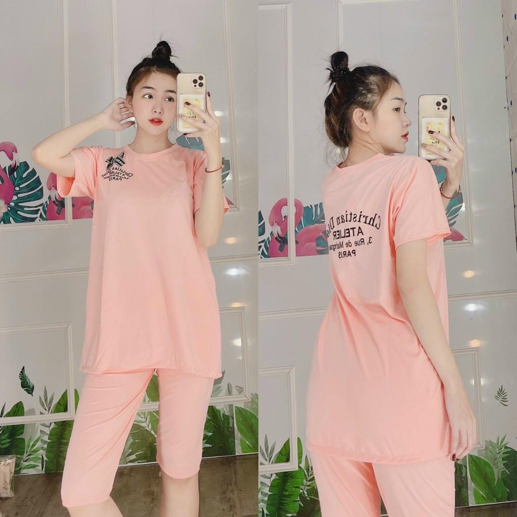 SET ĐỒ BỘ THUN NỮ,THIẾT KẾ HỌA TIẾT XINH XẮN,CHẤT LIỆU VÃI CO GIẢN 4C