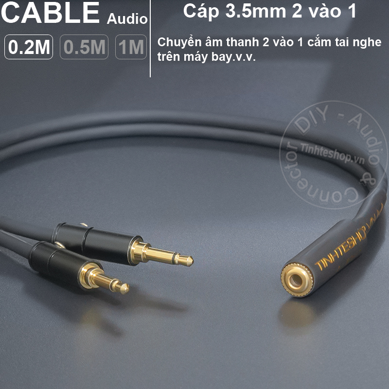 Dây 3.5 cắm tai nghe trên máy bay DIY 0.2 đến 1 mét - 3.5mm audio cable to plug in the headset on the plane