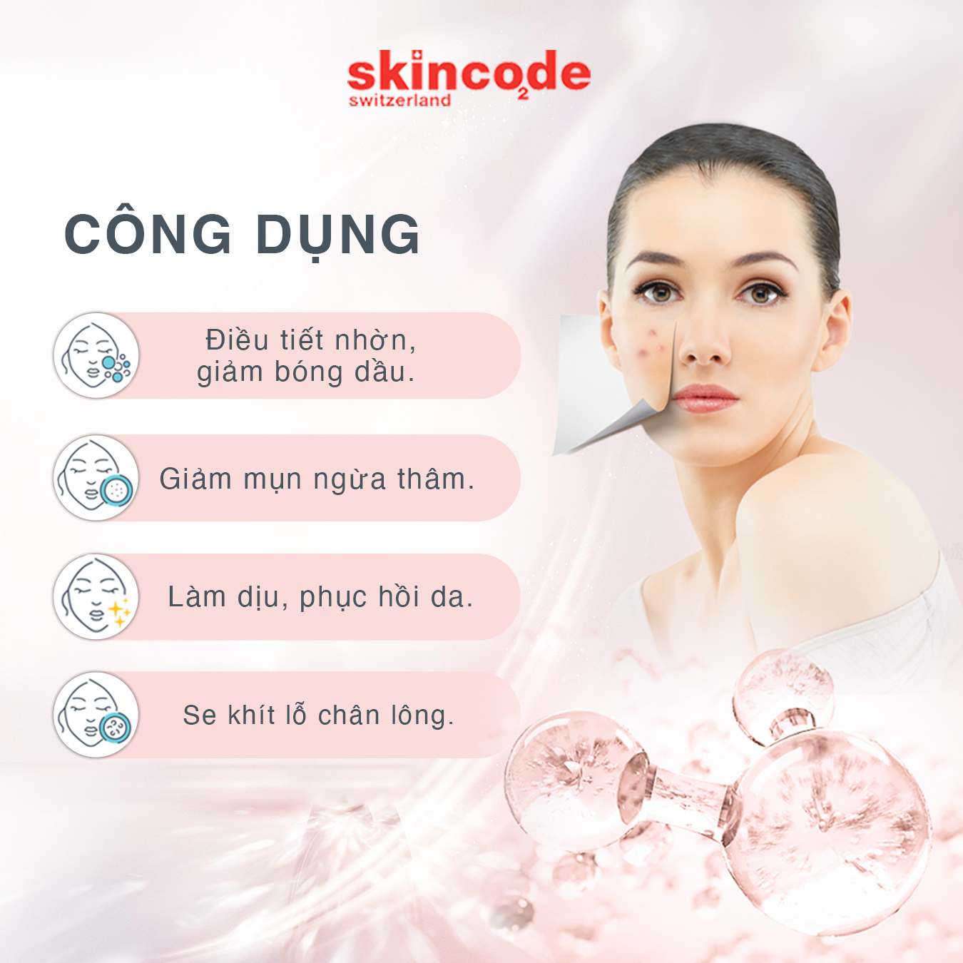 Nhũ tương cân bằng dầu, giảm mụn Skincode Essentials S.O.S Oil Control Mattifying Lotion 50ml - MS 1702