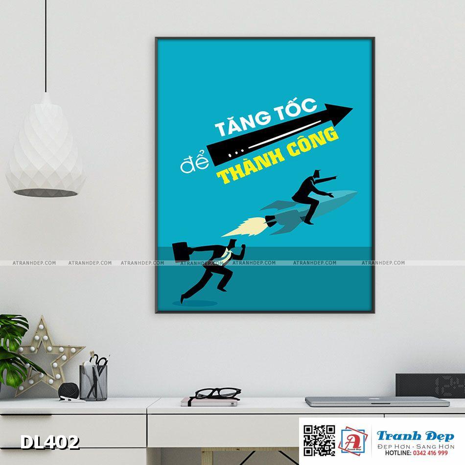 Tranh động lực trang trí phòng làm việc - Tăng tốc để thành công - v2 - DL402