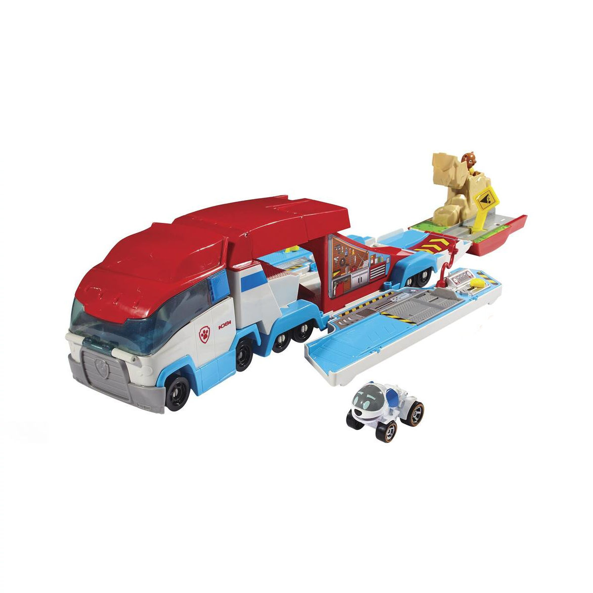 Mô hình Trạm xe tuần tra cứu hộ biến hình Paw Patroller True Metal kèm xe chó Robodog (no box)