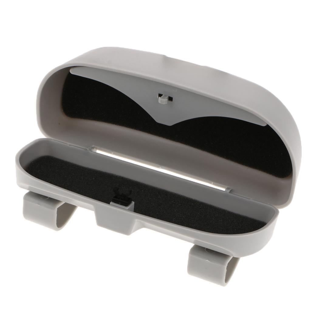 Universal Car Sunglasses Storage Box Case Holder Visor Clip Beige